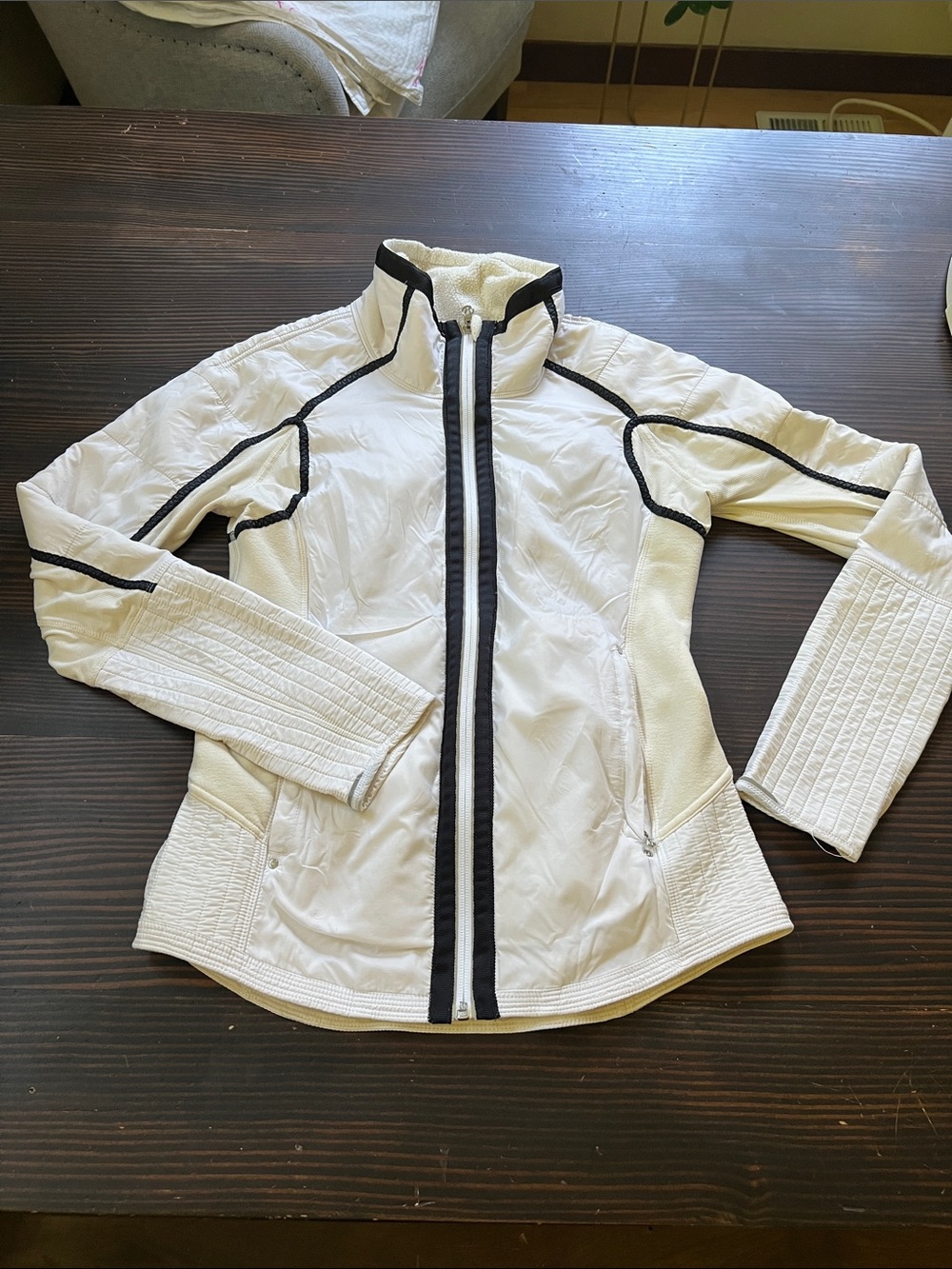 lululemon athletica White Jacket with Black Trim